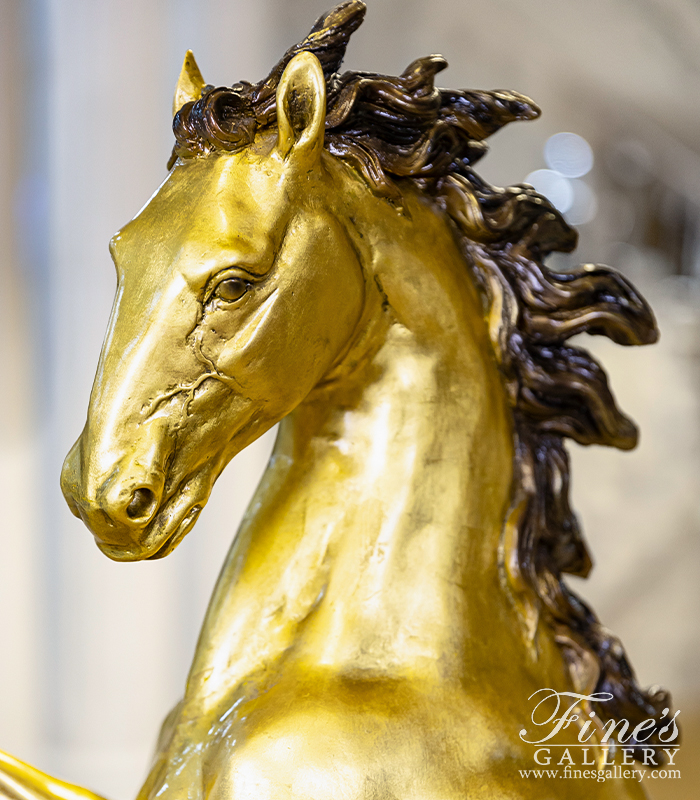 Search Result For Bronze Statues  - 24kt Gold Gilt Bronze Horse - BS-1448